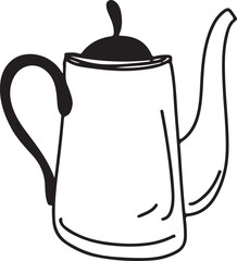 Coffee cup Cappuccino Linear drawing ink