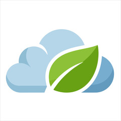 Nature Vector Illustration Cloud and Leaf Design on White Background Scalable Vector Art