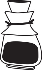 Coffee cup Cappuccino Linear drawing ink