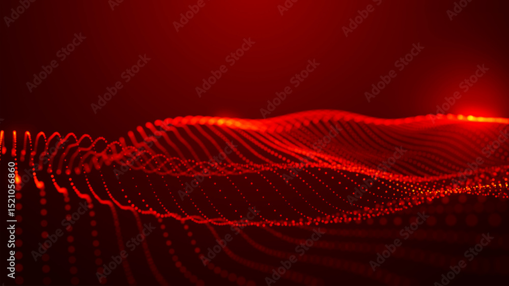 Poster dynamic and mesmerizing red wave patterns of light, energy and artistic expression, evoking a sense 