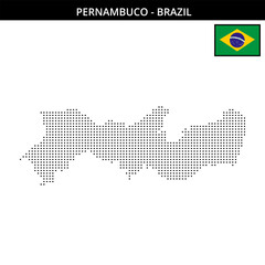Fototapeta premium Small square dotted map of pernambuco in Brazil