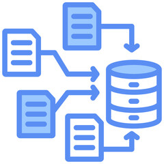 Data Merge Blue Icon