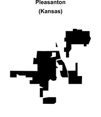 Pleasanton (Kansas) blank outline map