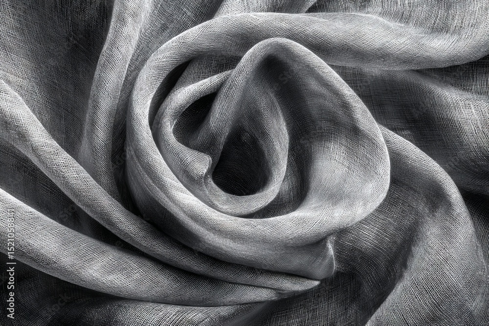 Poster elegant gray fabric draped elegantly showcasing texture and movement in soft lighting