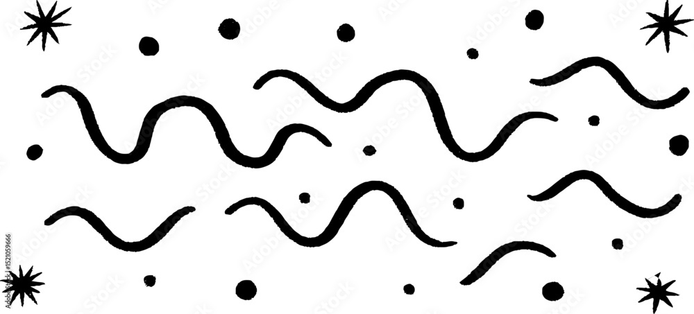 Poster abstract engraved zigzag and dot pattern for artistic design and decoration
