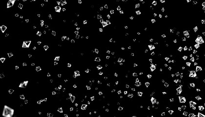 Obraz premium White Diamonds Falling on Black Background