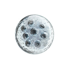 Abstract frozen metallic cell or ice sphere with bubbles and textured surface. Science, biology, cryogenics concept png