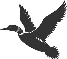 Vector bird loon wildlife animal drawing silhouette