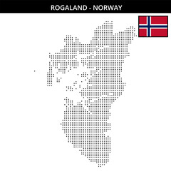 Obraz premium Small square dotted map of rogaland in Norway