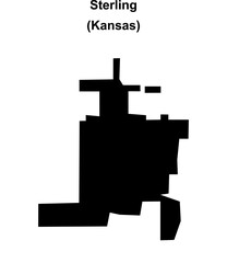 Sterling (Kansas) blank outline map
