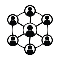 Connected People In Community Network Icon Style