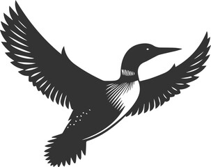 Vector bird loon wildlife animal drawing silhouette