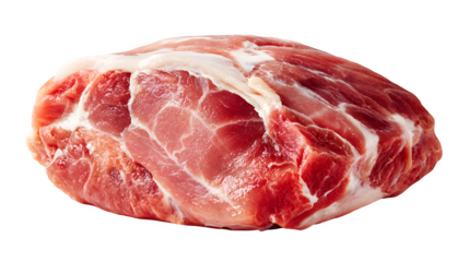 Raw pork shoulder cut, boneless, fresh and uncooked
