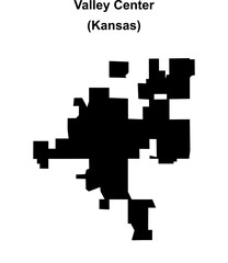 Obraz premium Valley Center (Kansas) blank outline map