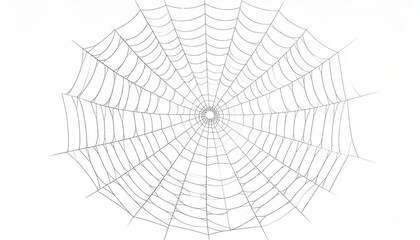 Obraz premium Detailed Black And White Spiderweb Pattern On White Background