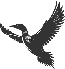 Fototapeta premium Vector bird loon wildlife animal drawing silhouette