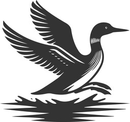 Vector bird loon wildlife animal drawing silhouette