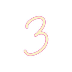 Naklejka premium pink number 3