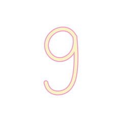 pink number 9