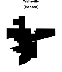 Wellsville (Kansas) blank outline map