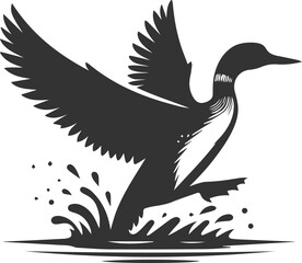 Vector bird loon wildlife animal drawing silhouette