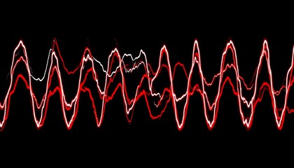 Abstract Red and White Wave Pattern Background