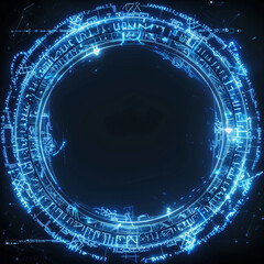 サイバーパンクな光を放つ、デジタルな円環