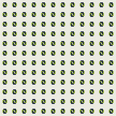 Pattern created with dark inky blue and green interlocking rectangles on an off-white background