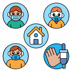 Pandemic banner icon design vector illustration