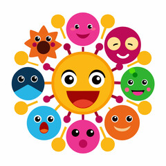 Face nose mouth icon set vector illustration