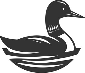 Vector bird loon wildlife animal drawing silhouette