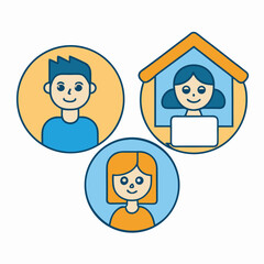 Remote work icon set vector illustration