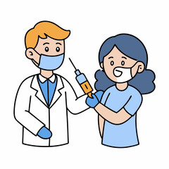 Fototapeta premium Male doctor holding tools icon set vector illustration