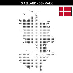 Obraz premium Small square dotted map of Sjaelland in Denmark
