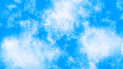 Sky background, clear, very beautiful, soft blue sky, white clouds. Beautiful cloudy weather. White clouds moving across the blue sky, sunny day. Daytime.
