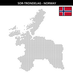 Obraz premium Small square dotted map of sor-trondelag in Norway
