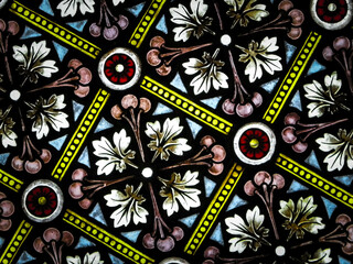 Stained glass as architecture background. Arch-see in Frombork.