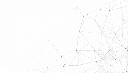 Abstract Network Connection: Gray Dots and Lines on White