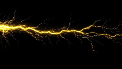 Golden Lightning Spark Abstract Background