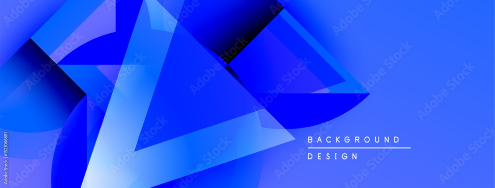 Aufkleber Abstract blue shapes overlap, creating dynamic visual effect. Gradient colors suggest depth, modern design aesthetic.