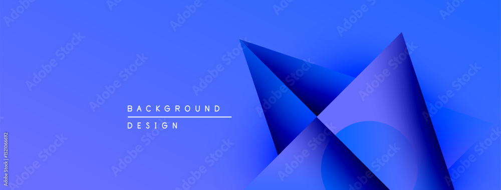 Aufkleber Abstract blue design. Geometric shapes overlap, creating dynamic visual effect. Gradient background adds depth, modern aesthetic.