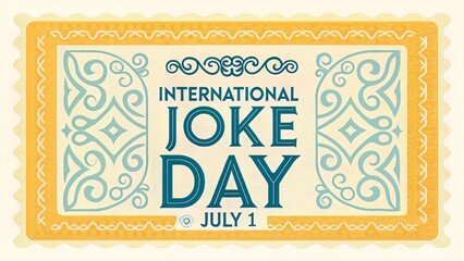 Celebrating International Joke Day: A Stylized Illustration with Decorative Elements, Perfect for Social Media Greetings and Creative Holiday Designs on July 1.