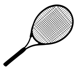 Tennis racket, silhouette. Vector illustration