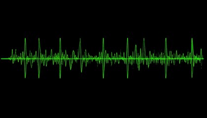 Green Audio Waveform on Black Background