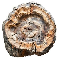Petrified Wood Cross Section A Detailed Look at Ancient Tree Rings isolated on transparent background © bhatti