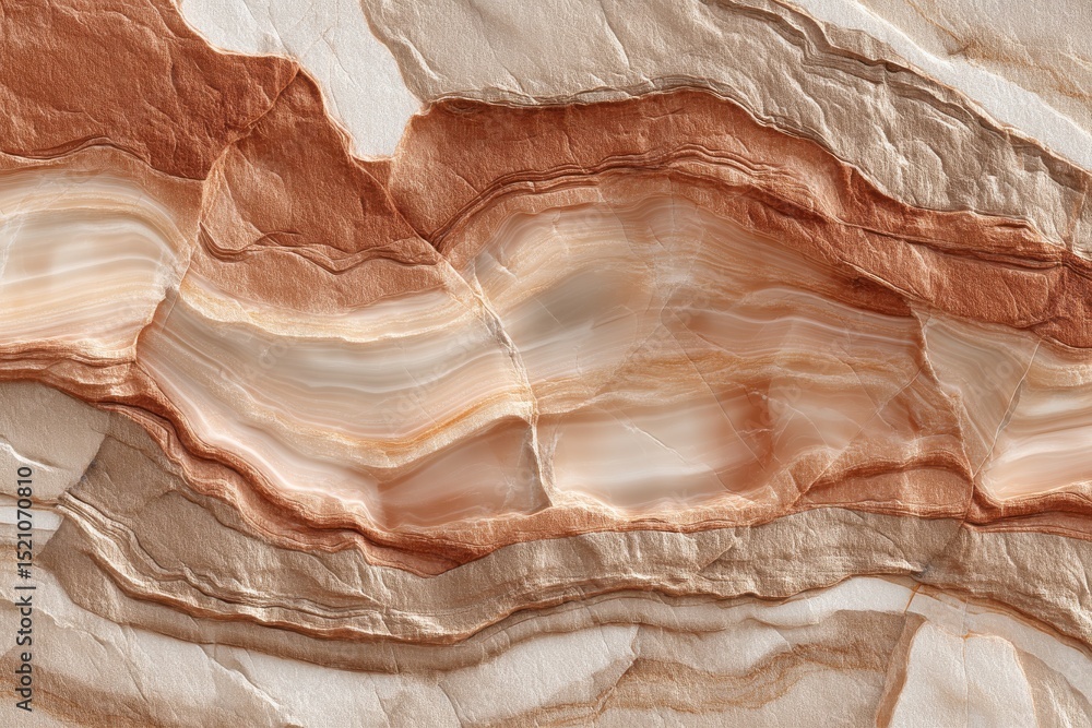 Aufkleber intricate layered pattern of natural stone with earthy tones, creating a unique abstract texture, sh