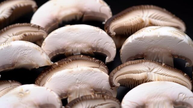 Crimini Sliced Mushroom Close-Up Display For Gourmet Food Recipes