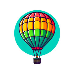 Naklejka premium Isolated vector illustration of a symbolic hot air balloon on a white background.