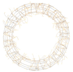 Steel frame wrapped with electrical wires cut out isolated transparent background