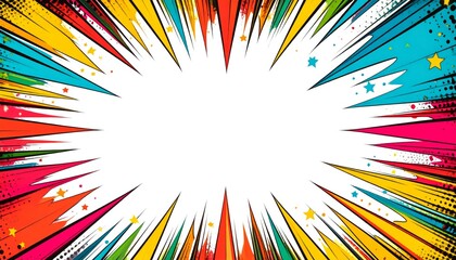 Colorful Comic Book Burst Background